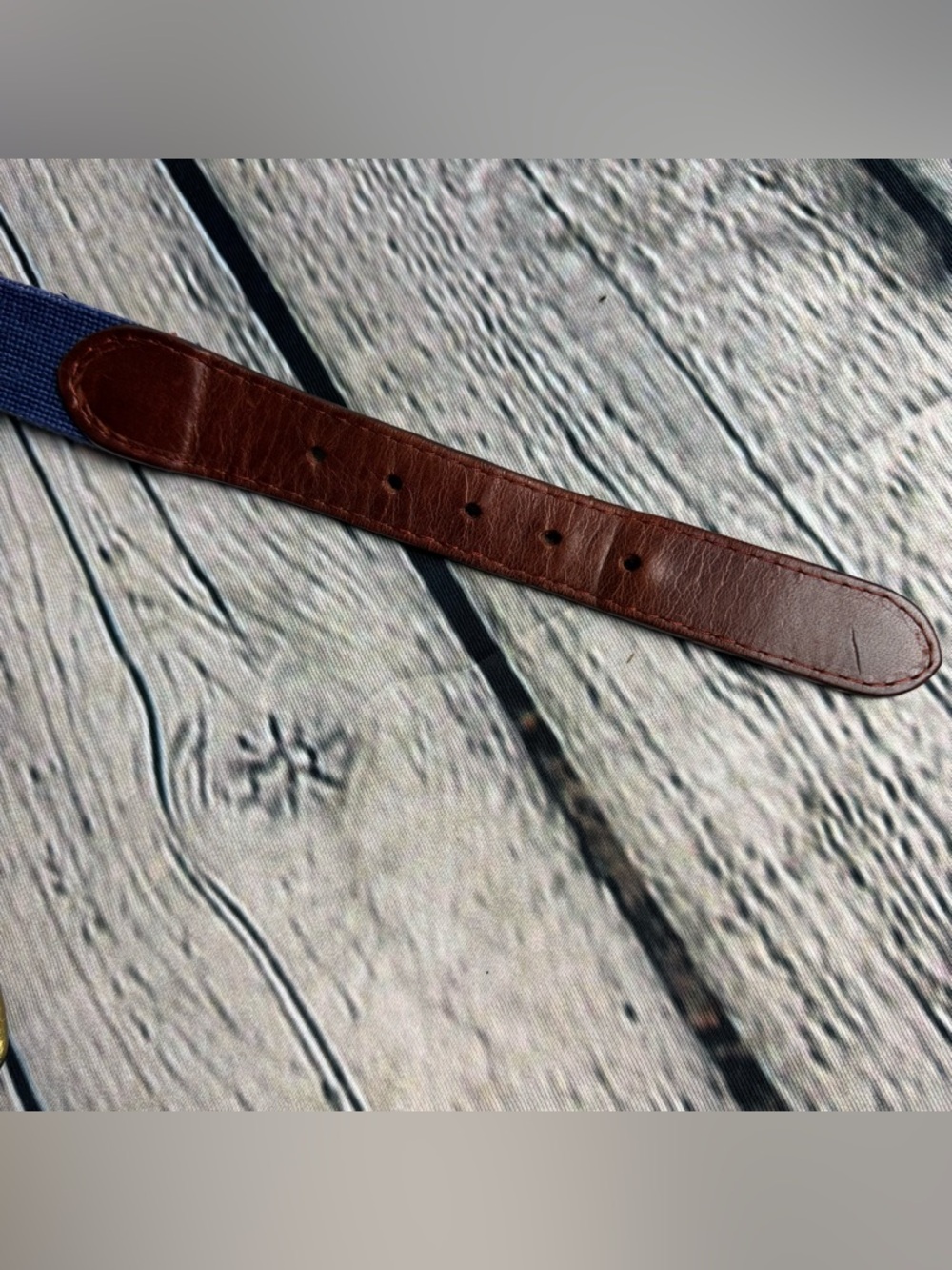 Smathers & Branson Men's Leather Belt American Flag Hand-Stitched Needlepoint 40 - Picture 3 of 12